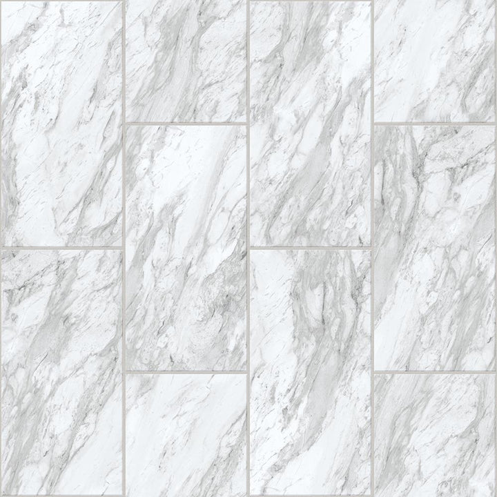 Congoleum DuraStone Carrara White Vinyl Tile Sample