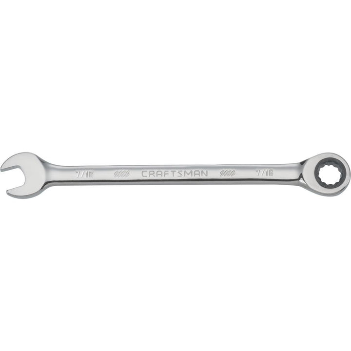 CRAFTSMAN 7/16-in 12-Point Standard (SAE) Ratcheting Box-End Combination Wrench, 72-Tooth