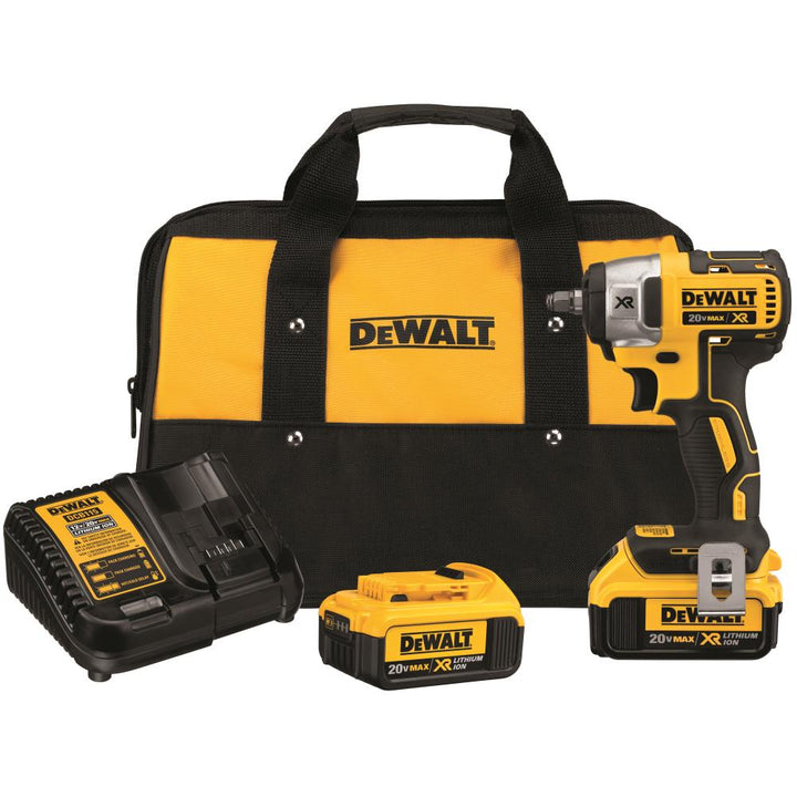 DEWALT XR 20-Volt MAX Variable Speed Brushless 3/8-in Drive Cordless Impact Wrench Kit with 2 Batteries