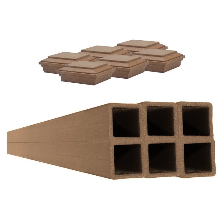 Trex Fencing 5-in x 5-in W x 9-ft H 6-Pack Saddle Composite Fence with Post Cap