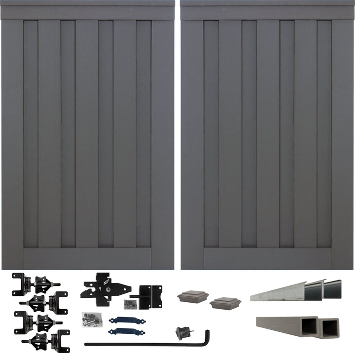 Trex Fencing Seclusions 6-ft H x 10-ft W Winchester Grey Residential Composite Fence Gate with Hardware