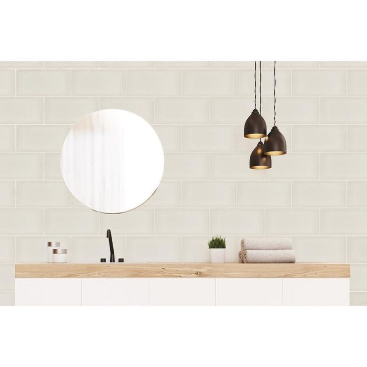 Emser Ombre 16-Pack Ivory 6-in x 12-in Glazed Ceramic Subway Wall Tile