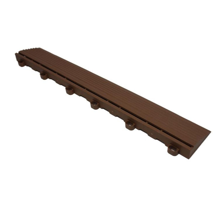 Swisstrax 15.75 in. Walnut Brown Looped Edging for 15.75 in. Swisstrax Modular Tile Flooring (2-Pack)
