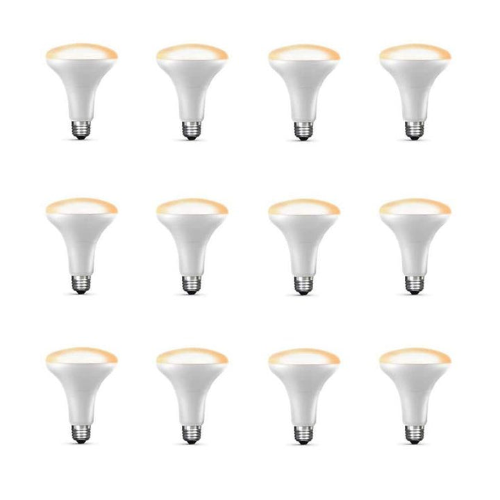 Feit Electric 65-Watt Equivalent Soft White (2700K) BR30 Dimmable Wi-Fi LED Smart Light Bulb (12-Pack)