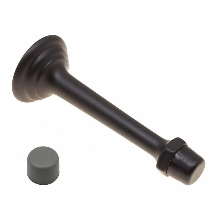 3-3/4 in. Solid Brass Fancy 3-Ring Base Door Stop in Oil-Rubbed Bronze