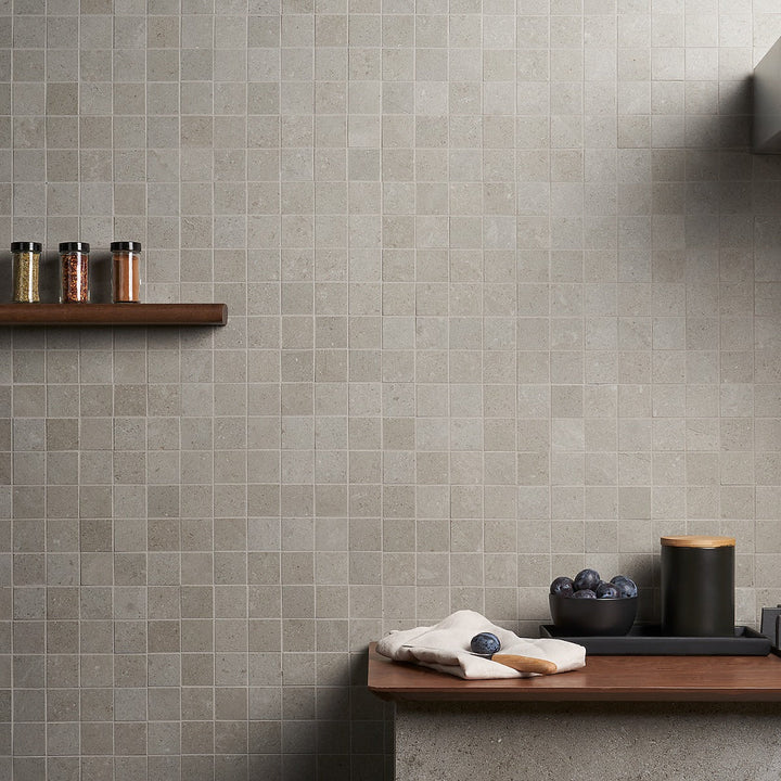 Lux Tile New Rock Fumo Light Gray 2x2 Matte Porcelain Mosaic Tile