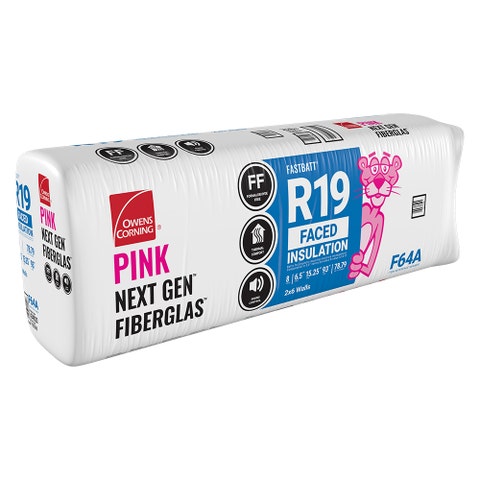 Owens Corning R-19 Kraft-Faced Fiberglass Insulation FastBatts, 6.5 in x 15.25 in x 93 in (5 Bags)