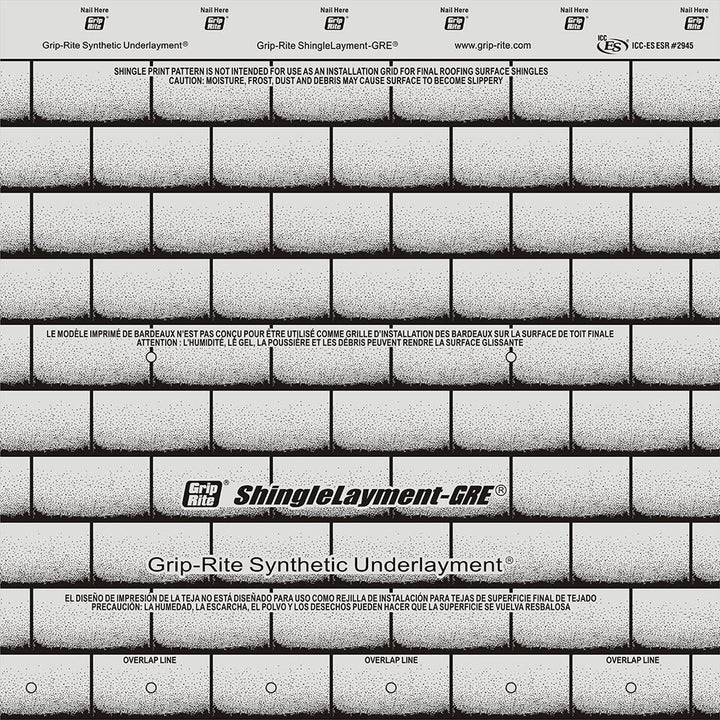 Grip-Rite ShingleLayment 15-GRE Synthetic Roof Underlayment, 48 in x 250 ft (1,000 sq ft)