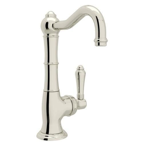 Rohl Italian Kitchen Cinquanta Polished Nickel 1-Handle Deck-Mount Bar and Prep Handle Kitchen Faucet