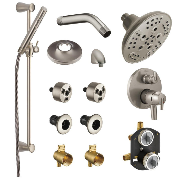 DELTA Trinsic Stainless 2-Spray Shower Bar System with 3-Way Diverter (Valve Included)