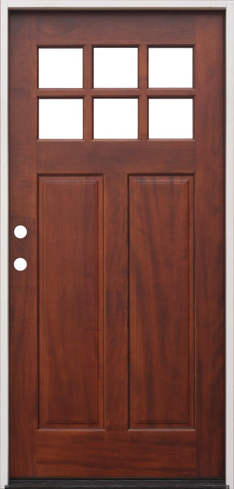 Creative Entryways Craftsman Mahogany Front Door with Clear Glass