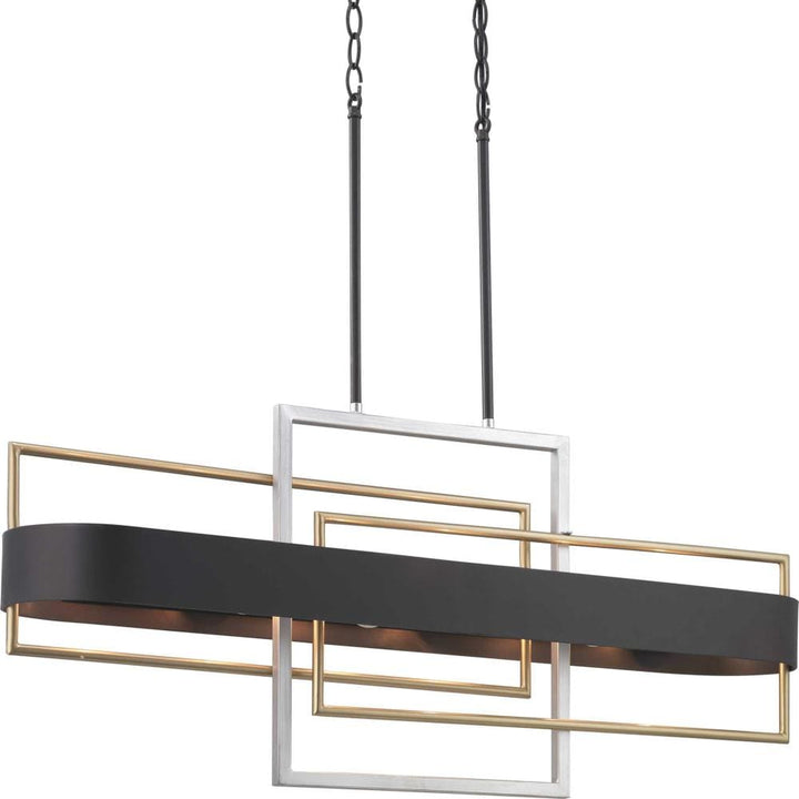 Progress Lighting Adagio 6-Light Matte Black Modern/Contemporary Chandelier