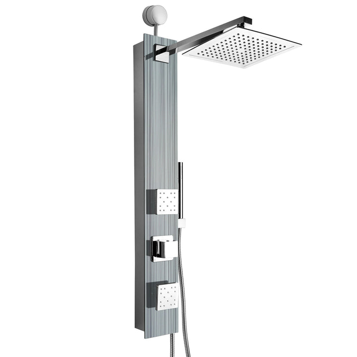 AKDY 35-in Brushed Stainless Steel 2-Spray Shower Panel System (Valve Included)
