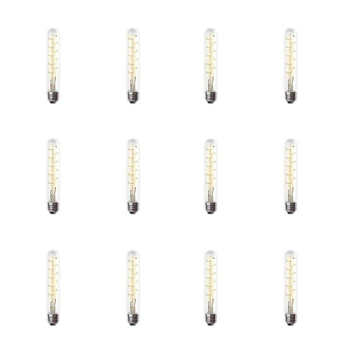Feit Electric 25-Watt Equivalent T10 Dimmable LED Clear Glass Vintage Edison Large Light Bulb w/ Spiral Filament Warm White (12-Pack)