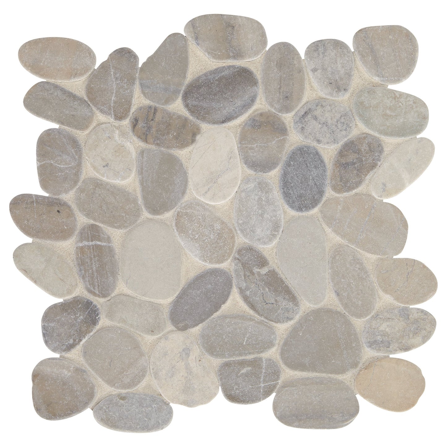 Daltile Delfino Stone Bali Gray Blend 12-in x 12-in Unglazed Natural stone Mixed Pebble Mosaic Floor and Wall Tile product image