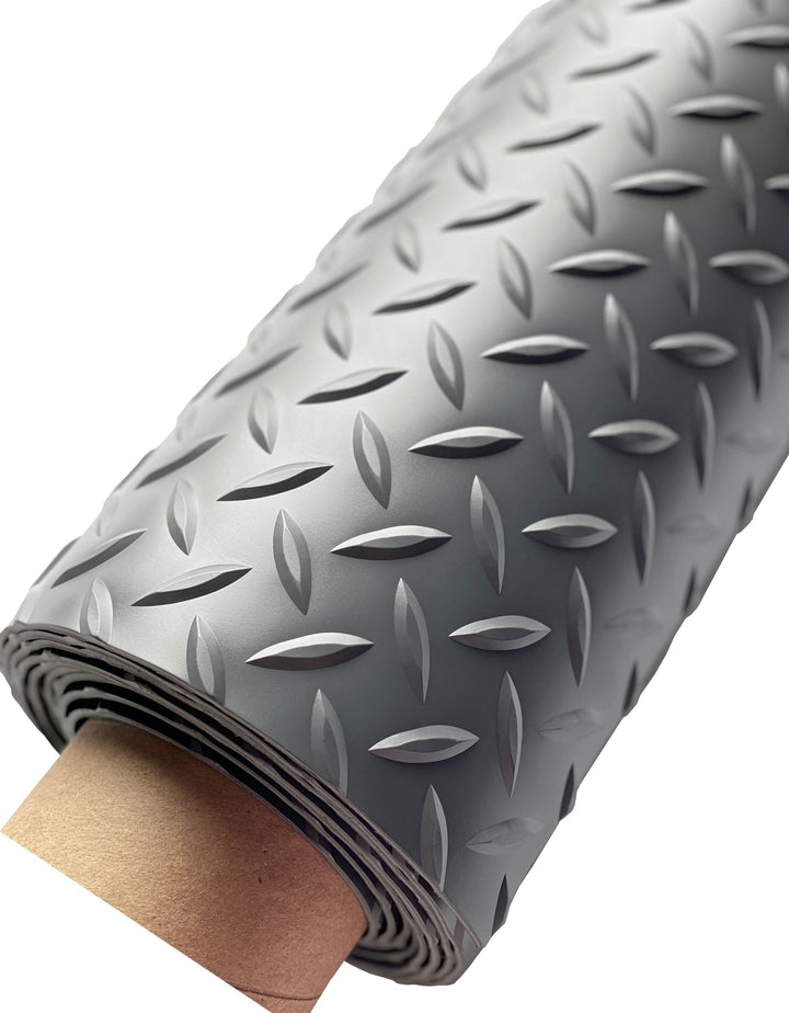 G-Floor Diamond Tread 8-1/2-ft x 22-ft Slate Grey Diamond Plate Garage Floor Roll