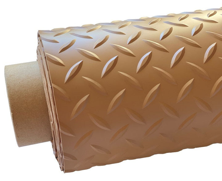 G-Floor Diamond Tread 7-1/2-ft x 17-ft Sandstone Diamond Plate PVC Garage Floor Roll