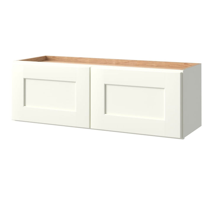 allen + roth Aveley 36-in W x 12.125-in H x 12-in D Linen Wall Fully Assembled Cabinet (Flat Panel Shaker Door Style)