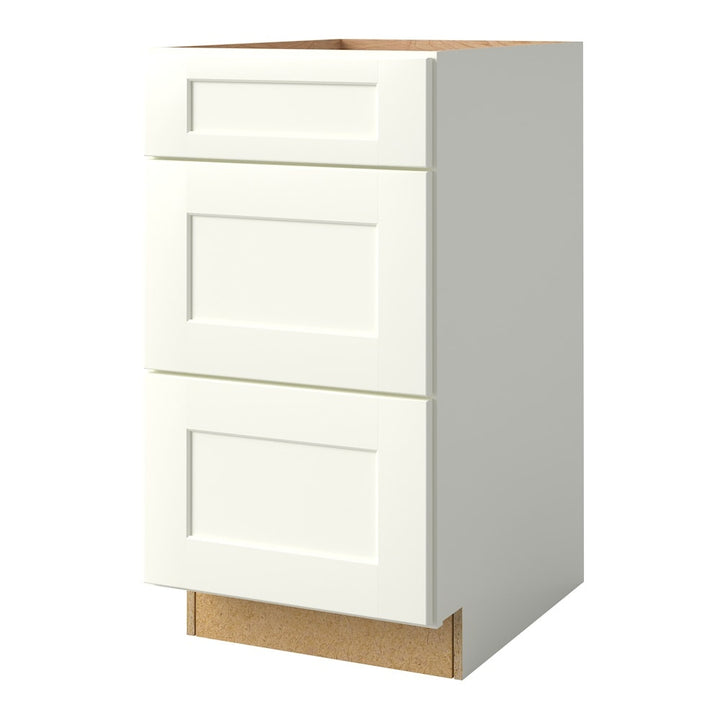 allen + roth Aveley 18-in W x 34.5-in H x 24-in D Linen 3-Drawer Base Fully Assembled Cabinet (Flat Panel Style)