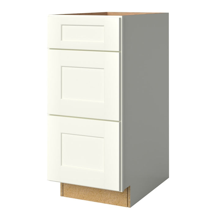 allen + roth Aveley 15-in W x 34.5-in H x 24-in D Linen 3-Drawer Base Fully Assembled Cabinet (Flat Panel Style)