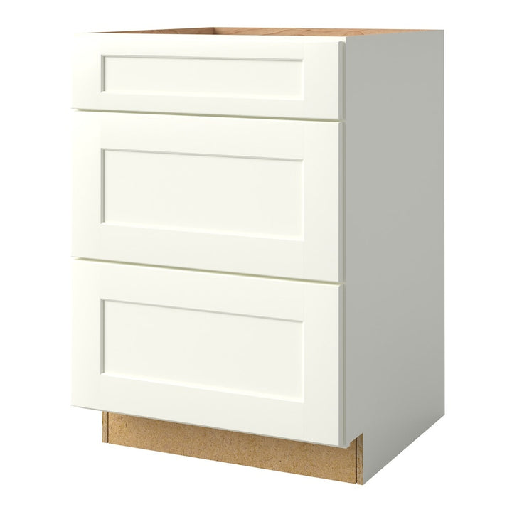 allen + roth Aveley 24-in W x 34.5-in H x 24-in D Linen 3-Drawer Base Fully Assembled Cabinet (Flat Panel Style)