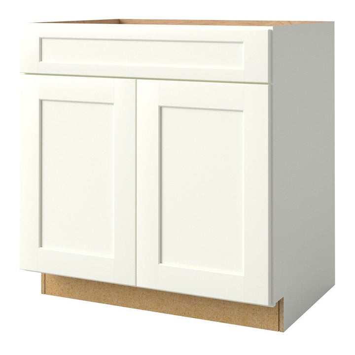 allen + roth Aveley 33-in W x 34.5-in H x 24-in D Linen Sink Base Fully Assembled Cabinet (Flat Panel Shaker Style)