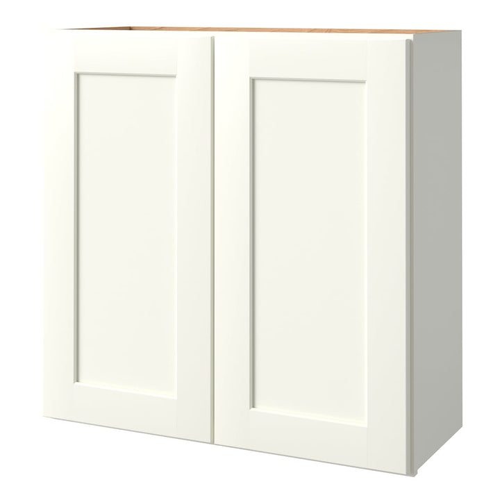 allen + roth Aveley 30-in W x 30.125-in H x 12-in D Linen Wall Fully Assembled Cabinet (Flat Panel Shaker Door Style)
