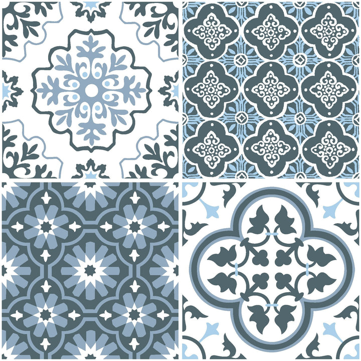 FloorPops 20-Piece 12-in x 12-in Blue Peel and Stick Vinyl Tile