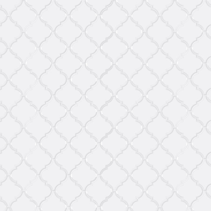 Satori Hudson Brilliant White 11-in x 13-in Glossy Porcelain Arabesque Mosaic Wall Tile (0.98-sq. ft/ Piece)