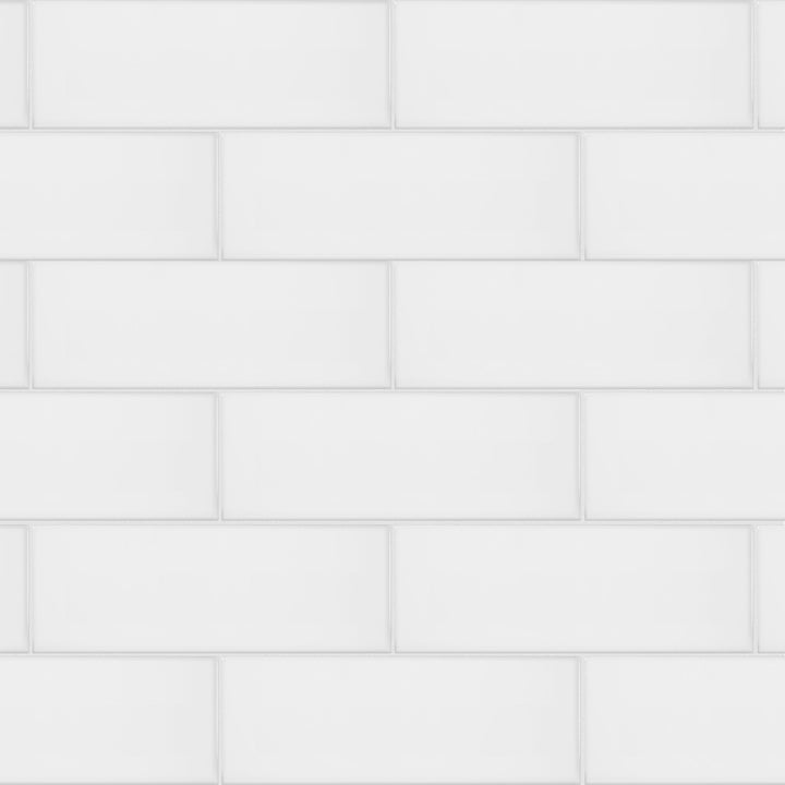 Satori Hudson Brilliant White Glossy 4-in x 8-in Ceramic Wall Tile, 0.21-sq ft per Piece