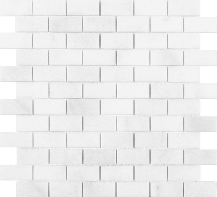 Satori Bianco 12-in x 12-in Polished Natural Stone Brick Look Mosaic Wall Tile (0.97-sq. ft/ Piece)