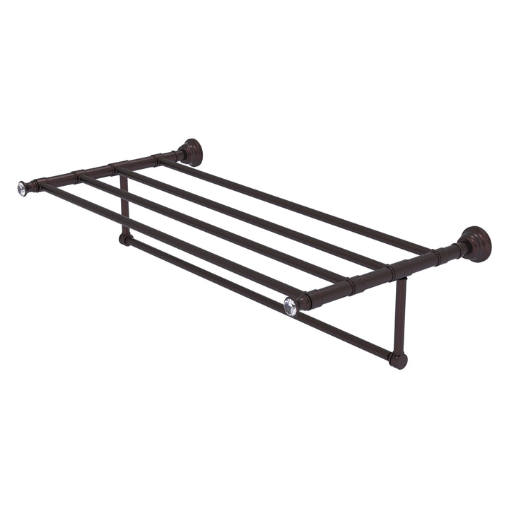 Allied Brass Carolina Crystal Collection 36-in Towel Shelf with Integrated Towel Bar in Antique Bronze