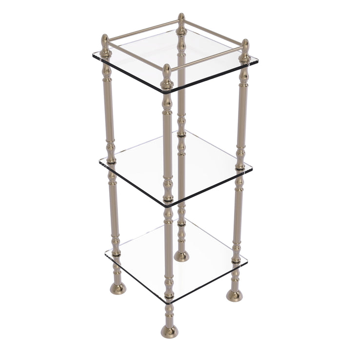 Allied Brass 14-in W x 38-in H x 14-in D 3-Shelf Etagere, Antique Pewter Finish