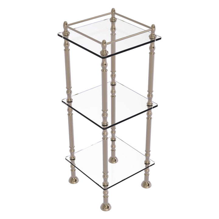 Allied Brass 14-in W x 38-in H x 14-in D 3-Shelf Etagere, Antique Pewter Finish