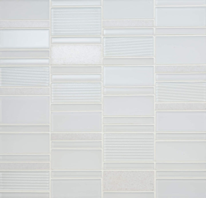 Daltile Serentina Bliss 12-in x 12-in Multi-finish Glass Patterned Multi-shaped Mosaic Wall Tile product image