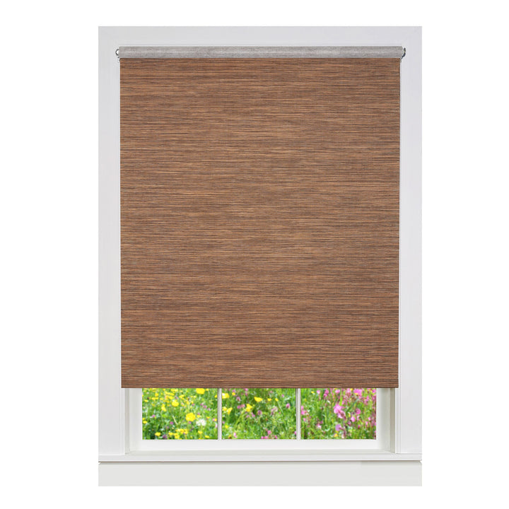 Achim Jute Shade 63-in x 72-in Cocoa Light Filtering Cordless Roller Shade