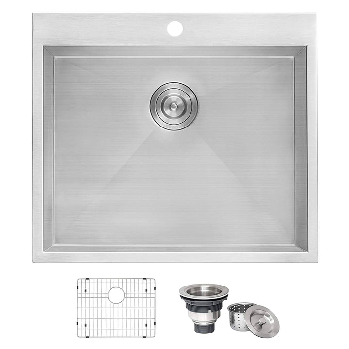 Ruvati Brushed Stainless Steel Drop-In Laundry Sink 25-inch x 22-inch