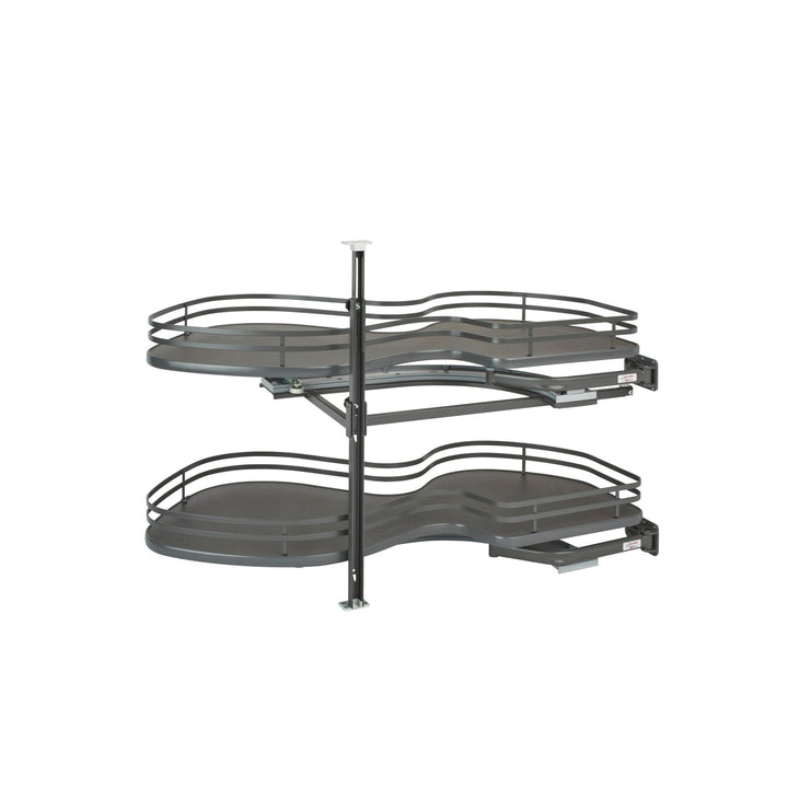 Rev-A-Shelf Cloud 37.6-in W x 24.5-in H 2-Tier Blind Corner Cabinet Pull-Out Organizer, Orion Gray