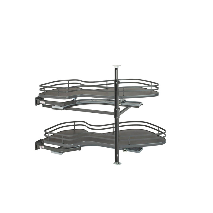Rev-A-Shelf Cloud 33-in W x 24.5-in H 2-Tier Pull-Out Blind Corner Cabinet Organizer, Orion Gray