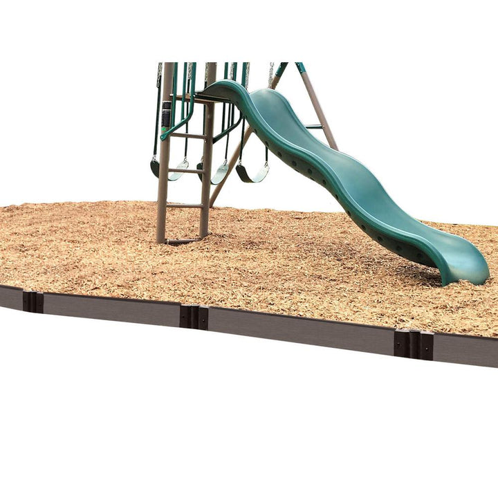 Frame It All One Inch Series 16 ft. Weathered Wood Composite Straight Playgound Border - Super Arbor