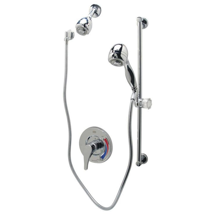 1-Spray 5 in. Dual Shower Head and Handheld Shower Head in Polished Nickle
