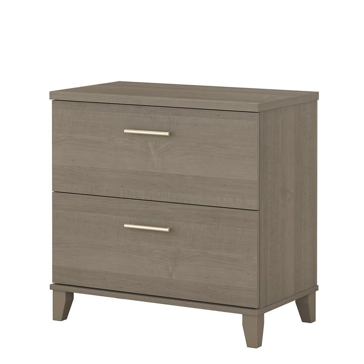 Bush Furniture Somerset Ash Gray 2-Drawer 29.72-in File Cabinet