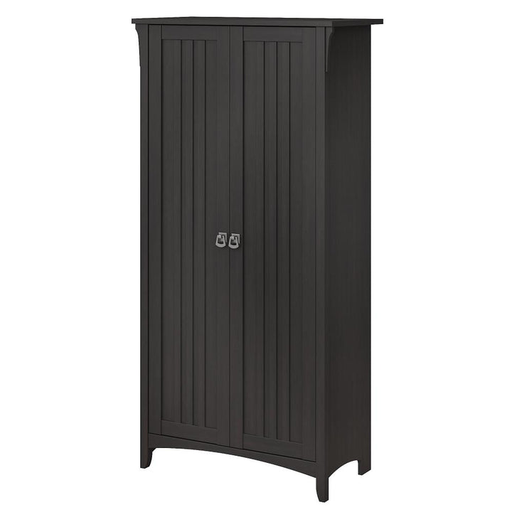 Bush Furniture Salinas 31.5-in W x 62.95-in H Wood Composite Vintage Black Freestanding Utility Storage Cabinet