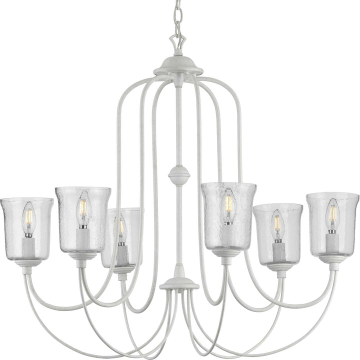 Progress Lighting Bowman 6-Light White Coastal Chandelier