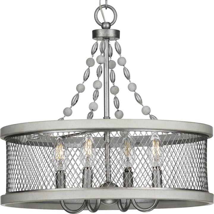 Progress Lighting Austelle 4-Light Gray Farmhouse Chandelier