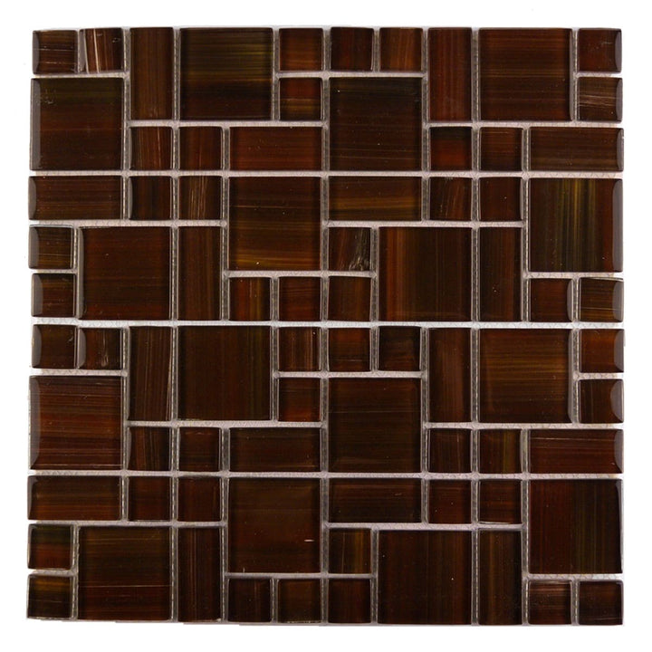 Abolos Handicraft II Frisco Red 12-in x 12-in Multi-finish Glass Patterned Mosaic Wall Tile product image