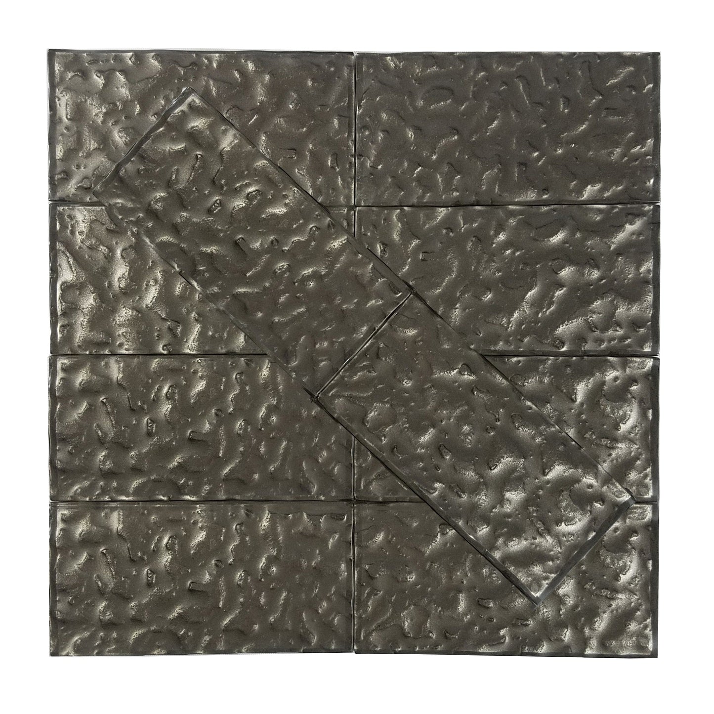 Abolos Metaliics Brown Textured 3-in x 6-in Glossy Glass Cement look Wall Tile product image