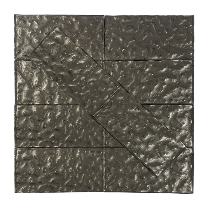 Abolos Metaliics Brown Textured 3-in x 6-in Glossy Glass Cement look Wall Tile product image