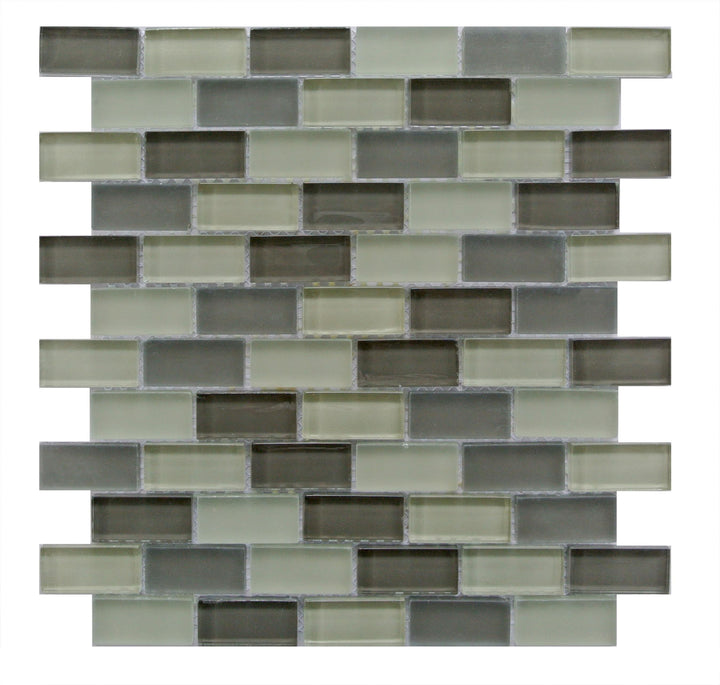 Abolos Free Flow Gray 12-in x 12-in Multi-finish Glass Brick look Mosaic Floor and Wall Tile product image