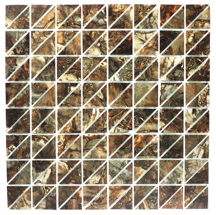 Abolos Musico Brown 12-in x 12-in Multi-finish Glass Mosaic Wall Tile product image